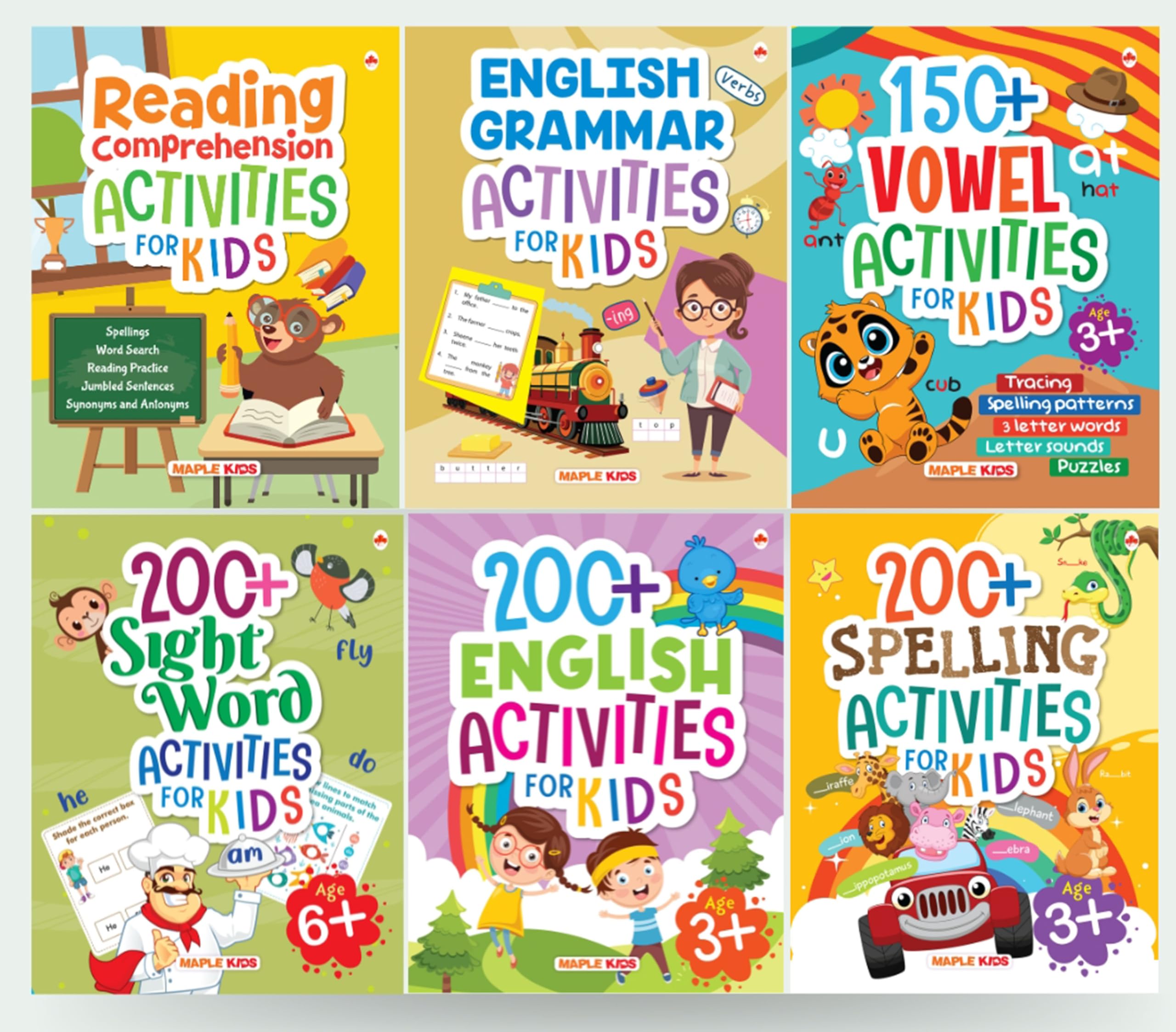Complete Primary English Grammar Workbook Set (Set Of 6 Books) - Practice English Concepts In An Interactive Way - Activity Book For Kids - Reading ... For Toddlers, Nursery, Pre-School Children