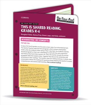 OnYourFeet Guide: This Is Shared Reading, Grades K6 (Corwin Literacy),Used