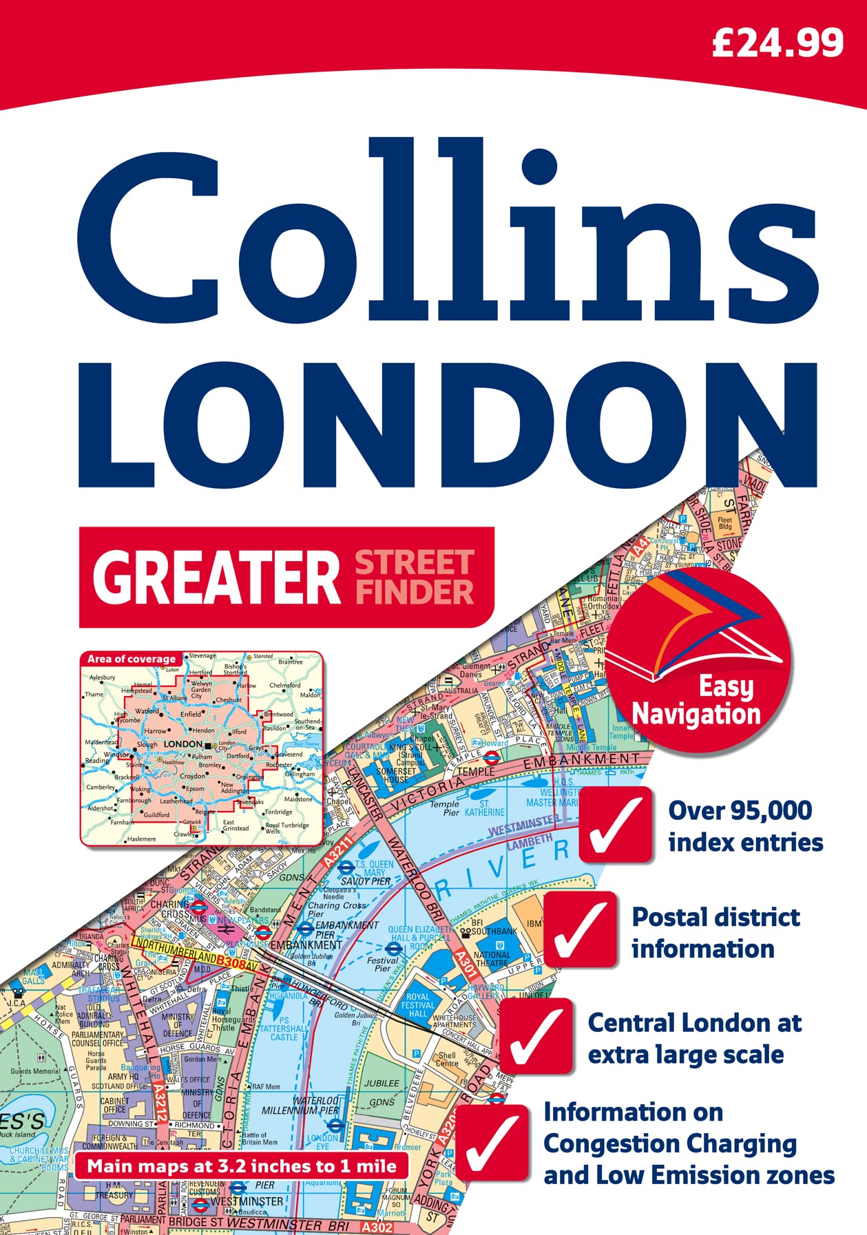 Collins London Greater Street Finder: A4 Edition (Collins Travel Guides),Used