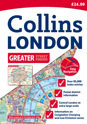 Collins London Greater Street Finder: A4 Edition (Collins Travel Guides),Used