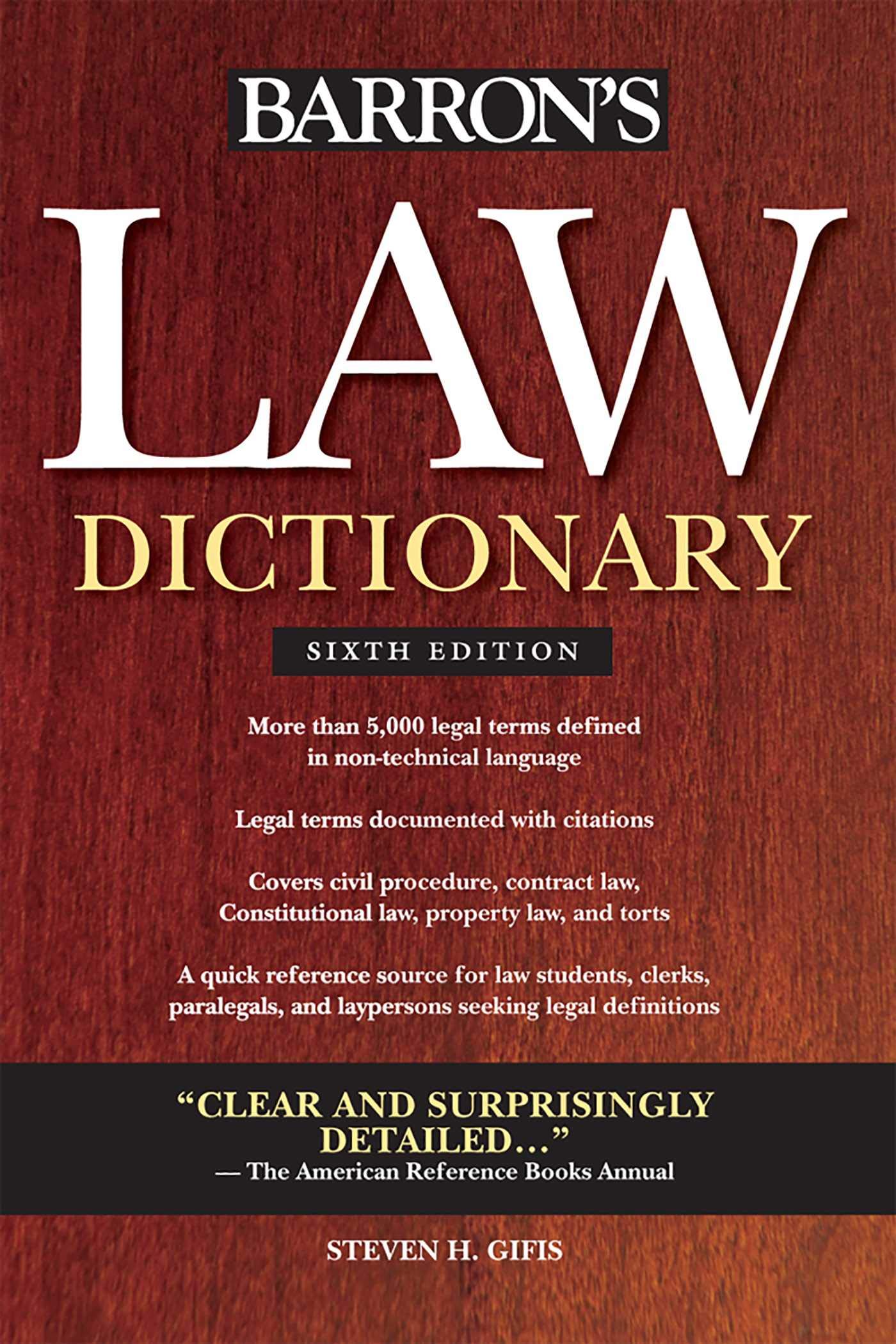 Barron's Law Dictionary,Used