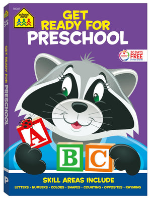 School Zone Get Ready For Preschool Workbook: 256 Pages, Prek, Kids Learning Book, Early Reading, Math, Letters, Numbers, Color