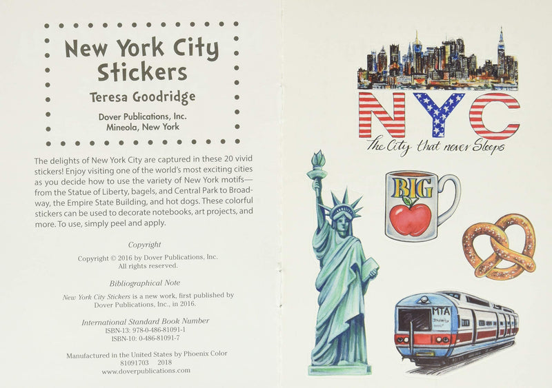 New York City Stickers (Dover Stickers),Used