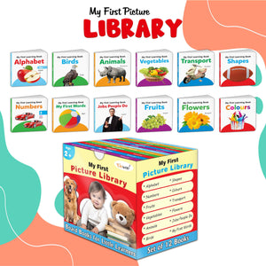 Gift Set For Kids Picture Library Box (Red Edition) : Early Learning Picture Book Collections, Essential Board Book, Box Set Of 12 Board Books