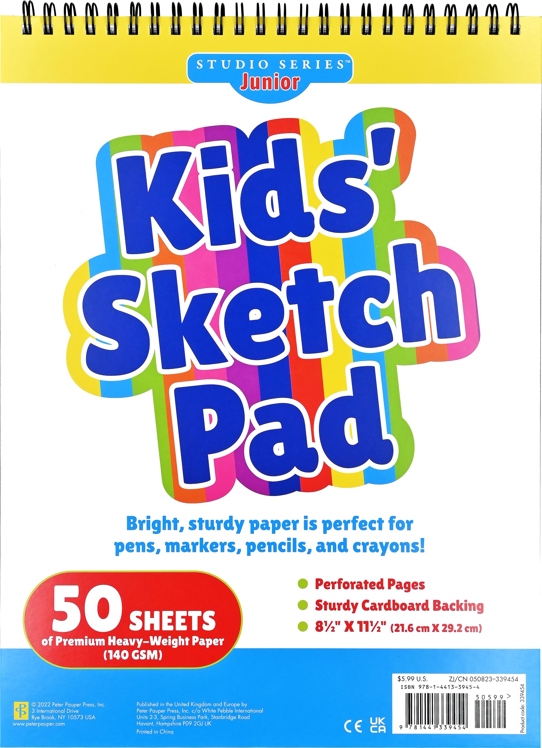 Kids' Sketch Pad (50 perforated sheets of high quality paper. Acidfree),Used