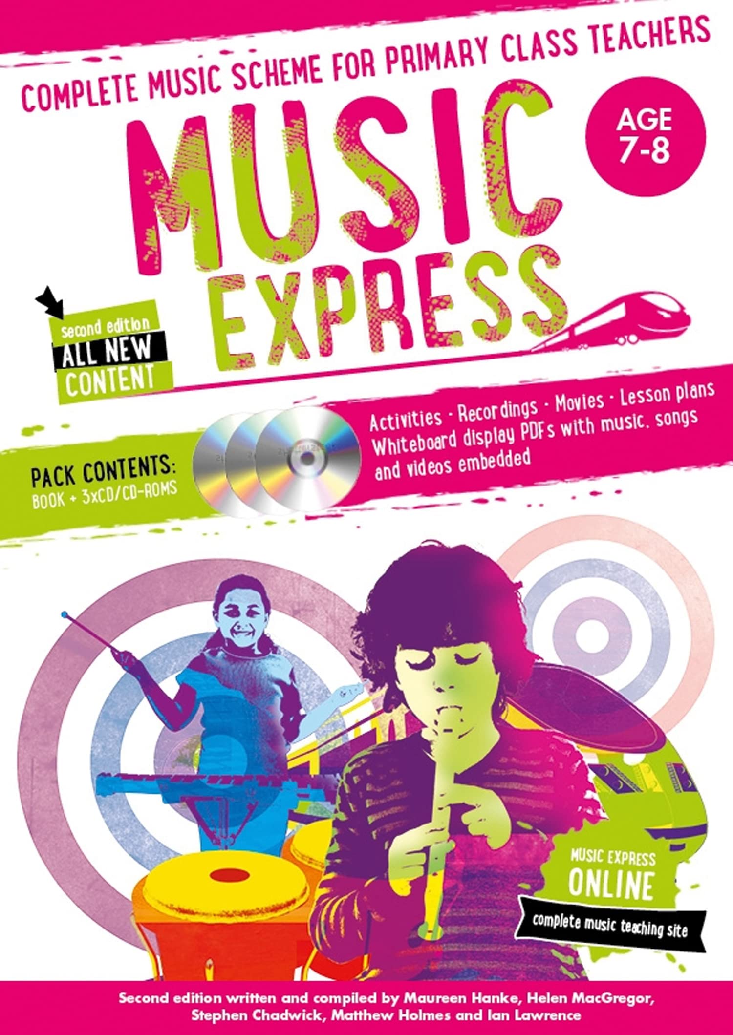 Music Express: Age 78 (Book + 3CDs + DVDROM): Complete Music Scheme for Primary Class Teachers,Used