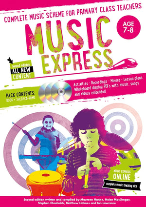 Music Express: Age 78 (Book + 3CDs + DVDROM): Complete Music Scheme for Primary Class Teachers,Used
