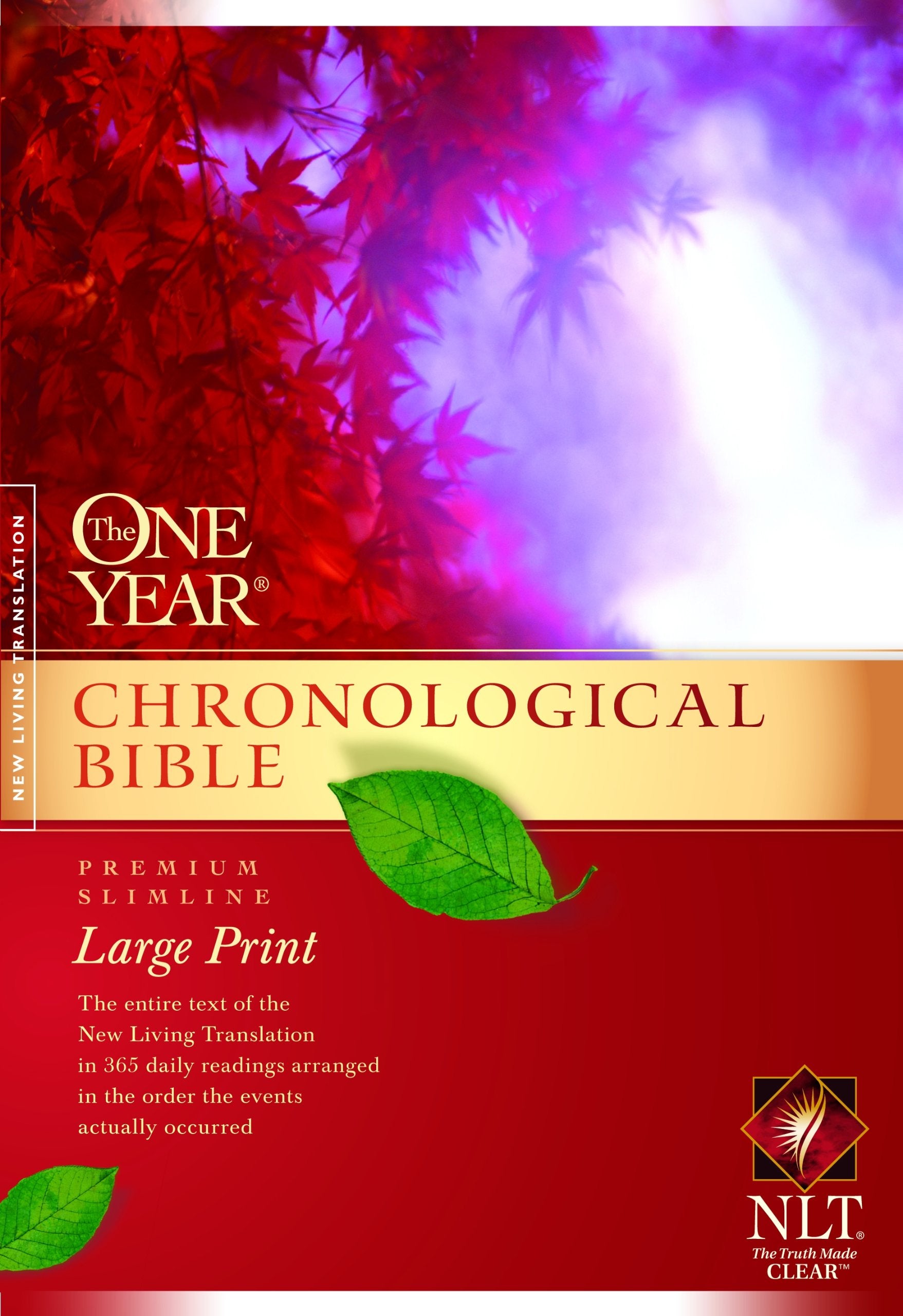 The One Year Chronological Bible NLT, Premium Slimline Large Print,Used