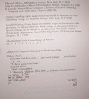 Evenings With Horowitz: A Personal Portrait,Used