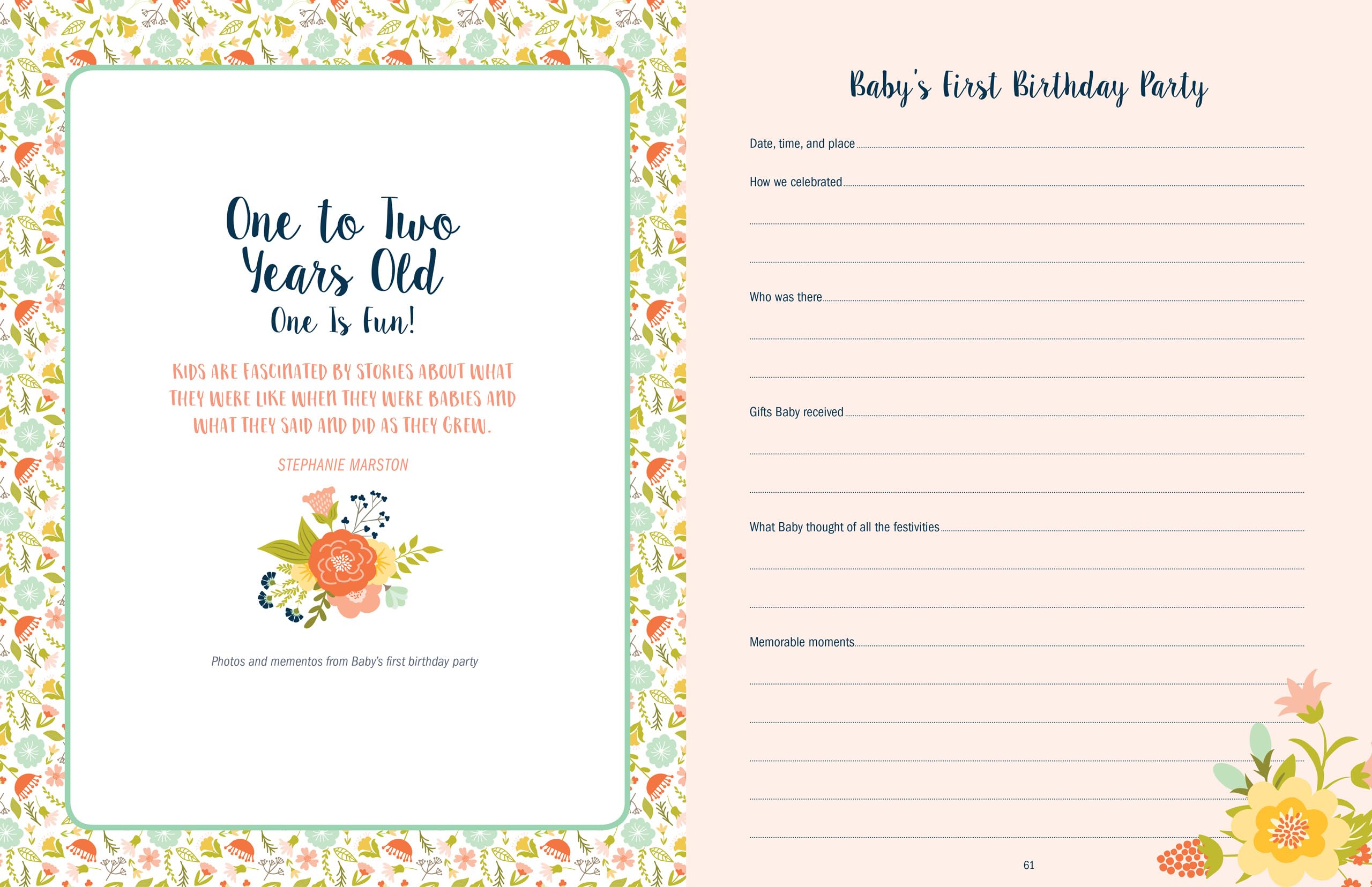 Baby's Book: The First Five Years (Floral Design),Used