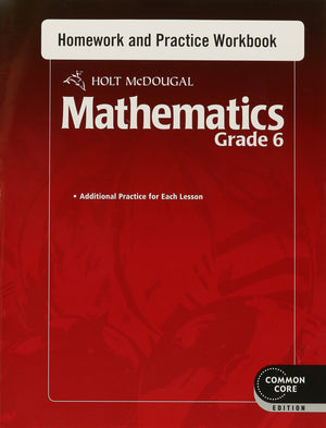 Homework And Practice Workbook Grade 6 (Holt Mcdougal Mathematics)-used