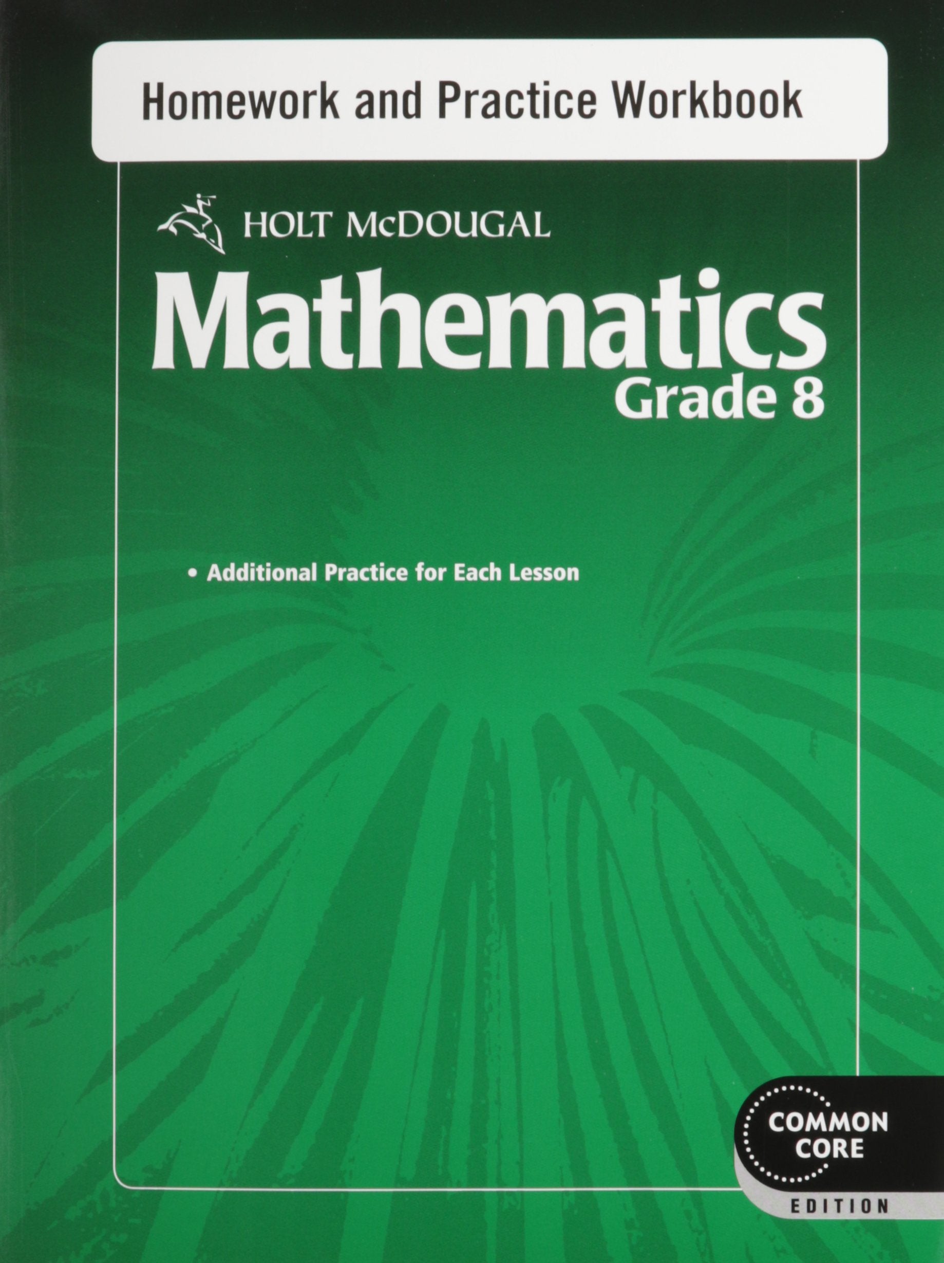 Homework and Practice Workbook Grade 8 (Holt McDougal Mathematics),Used