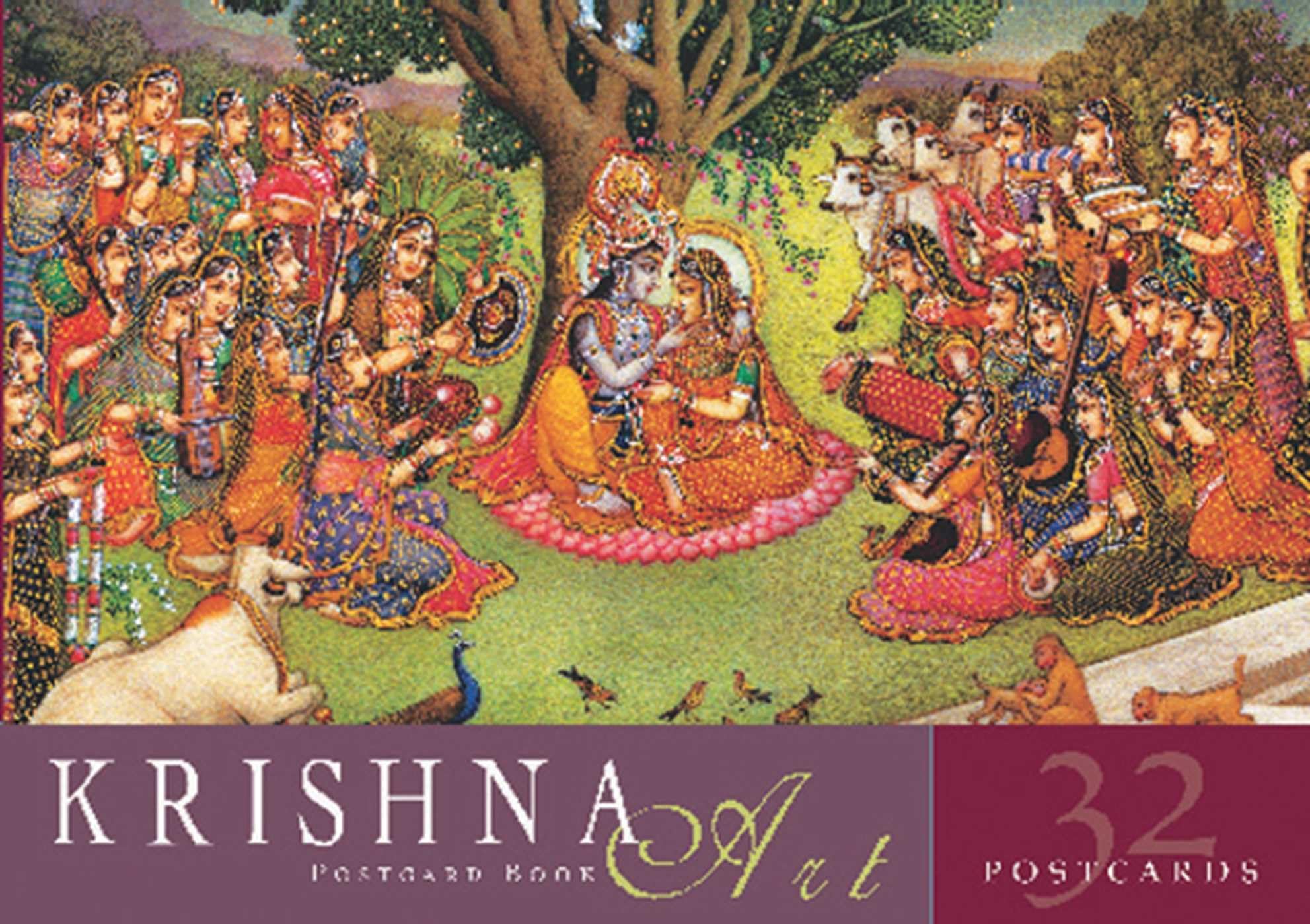 Krishna Art Postcard Book,Used