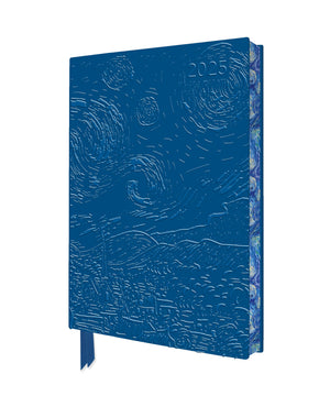 Vincent van Gogh: The Starry Night 2025 Artisan Art Vegan Leather Diary Planner  Page to View with Notes,New