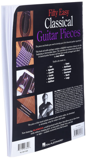 Jerry Willard 50 Easy Classical Guitar Pieces  Guitar TAB Songbook with Online Audio  Classical Guitar Sheet Music for Early Int,Used