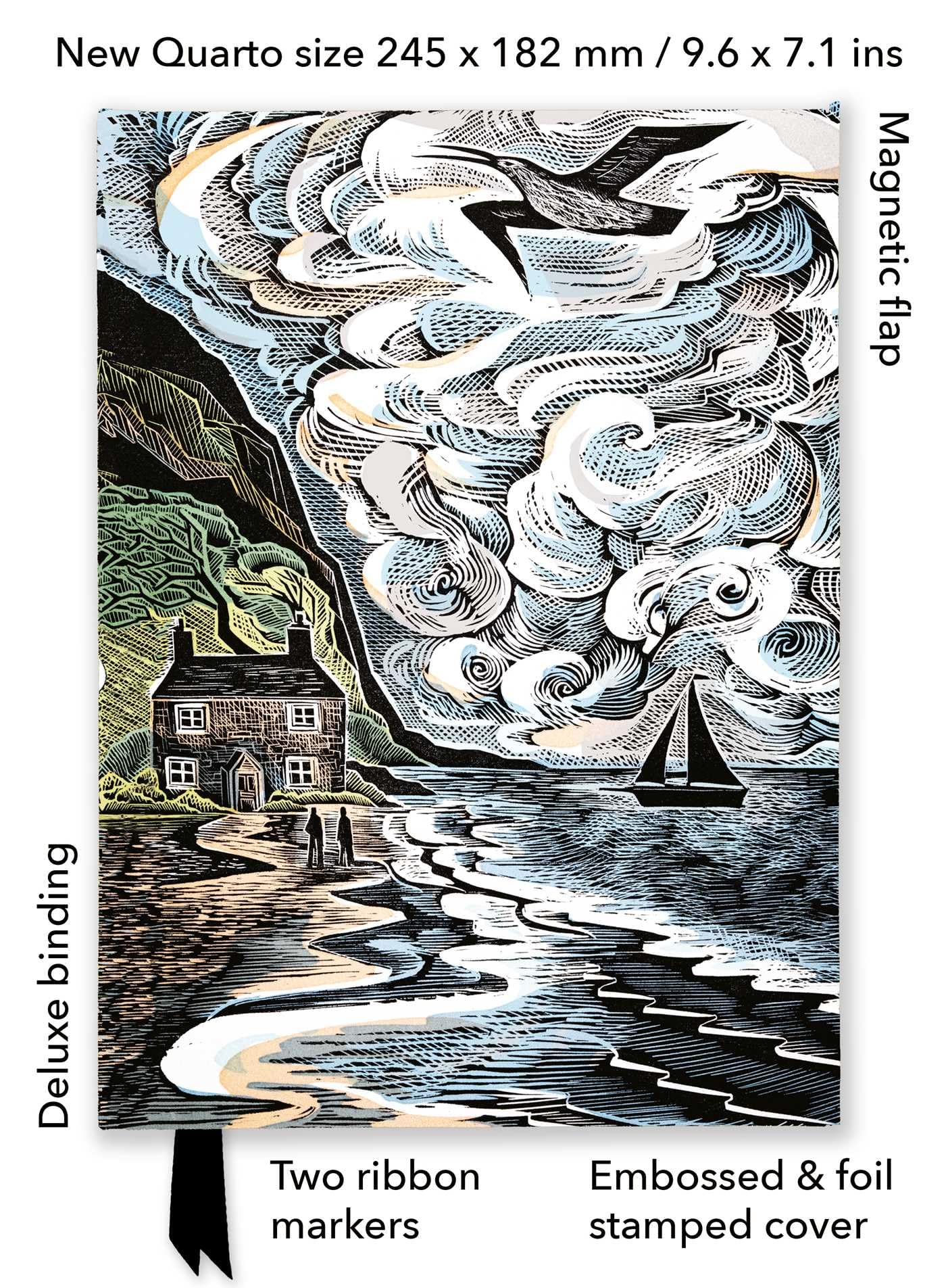 Angela Harding: Curlew Cry (Foiled Quarto Journal) (Flame Tree Quarto Notebook)