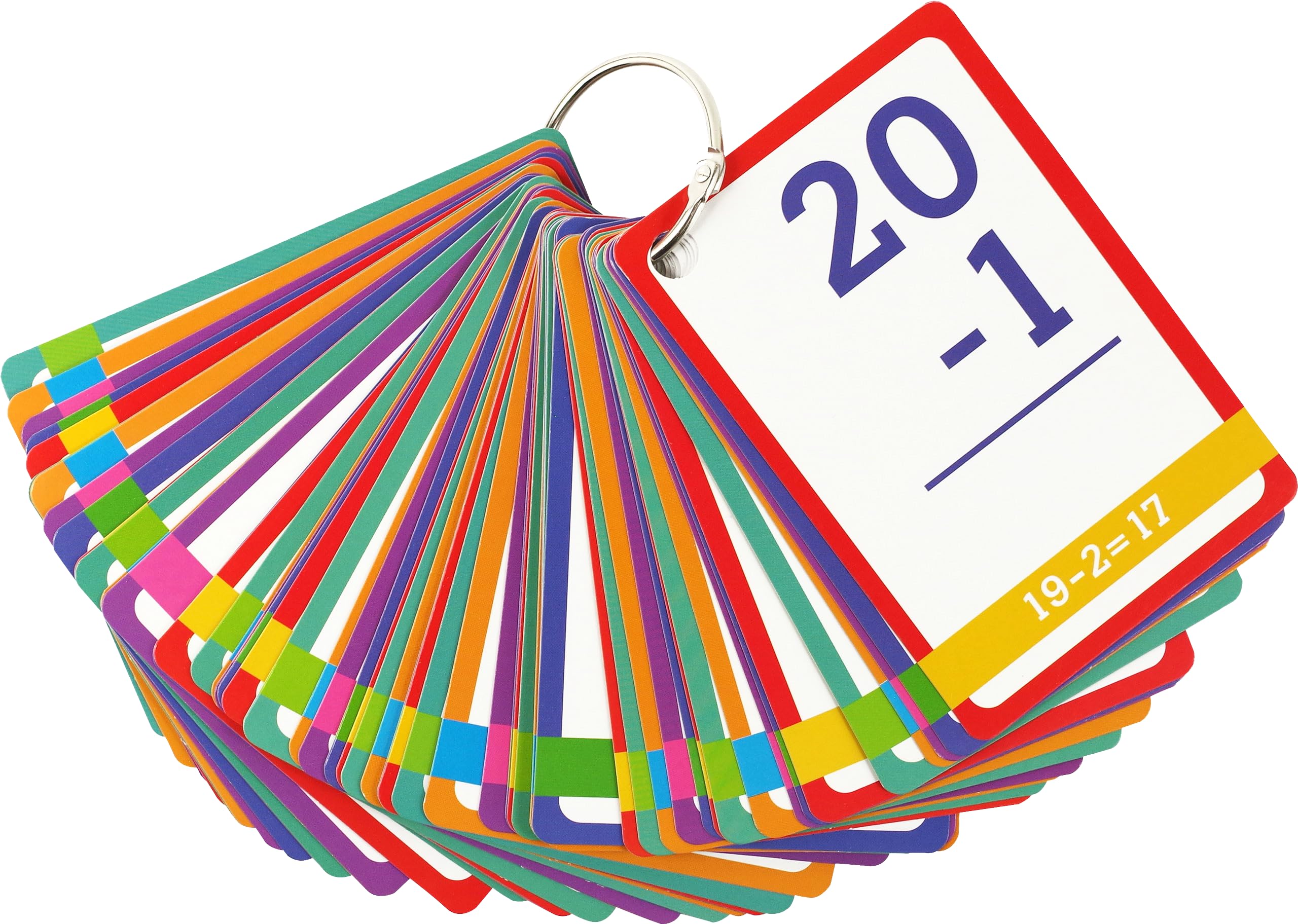 Essential Math Flash Cards Set  Addition, Subtraction, Multiplication, and Division (4 pack set),Used