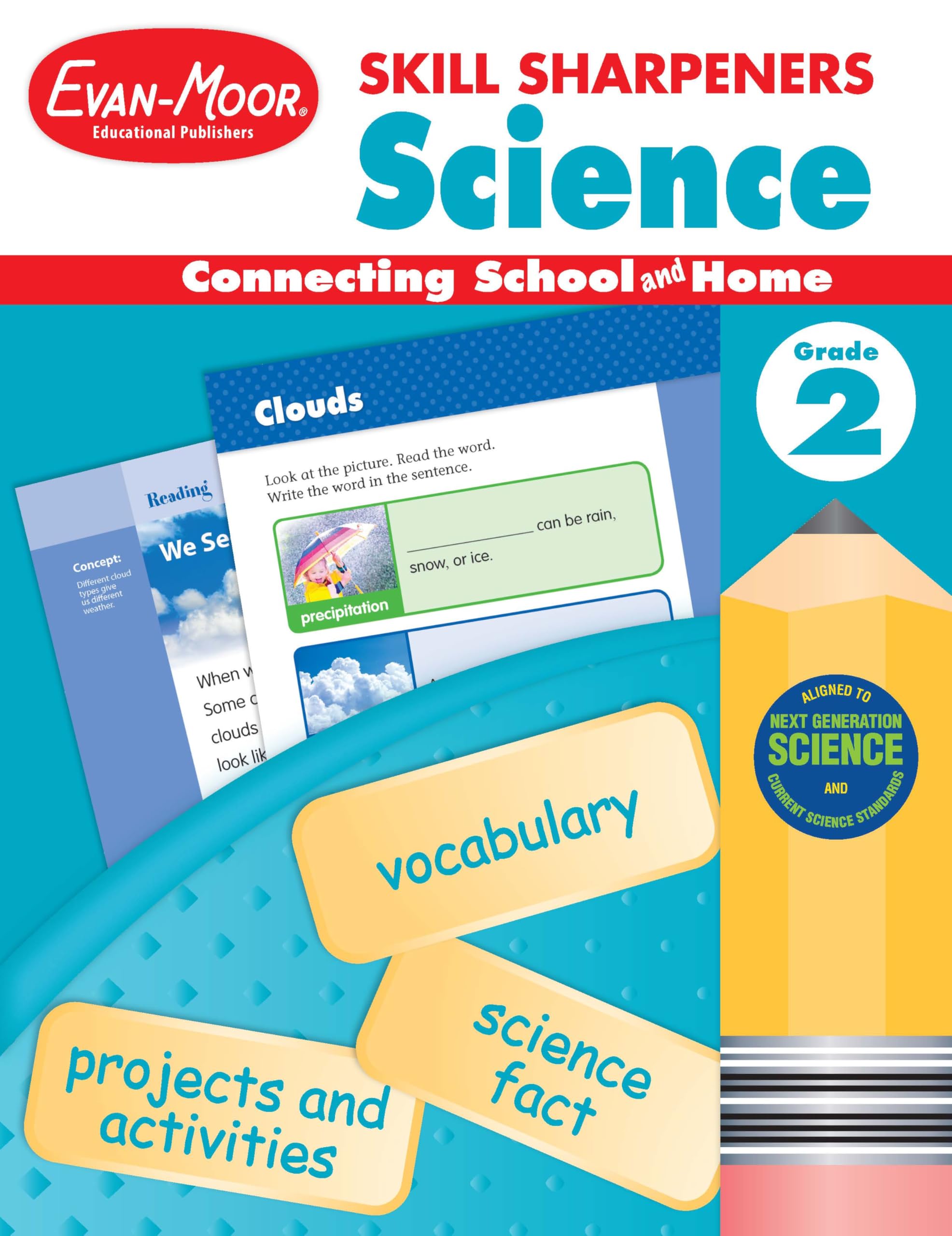 EvanMoor Skill Sharpeners Science Workbook, Grade 2, Physical, Life, and Earth Science, Activities, Matter, Space, Animals, Pla,Used