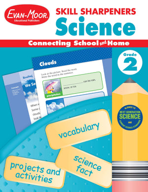 EvanMoor Skill Sharpeners Science Workbook, Grade 2, Physical, Life, and Earth Science, Activities, Matter, Space, Animals, Pla,Used