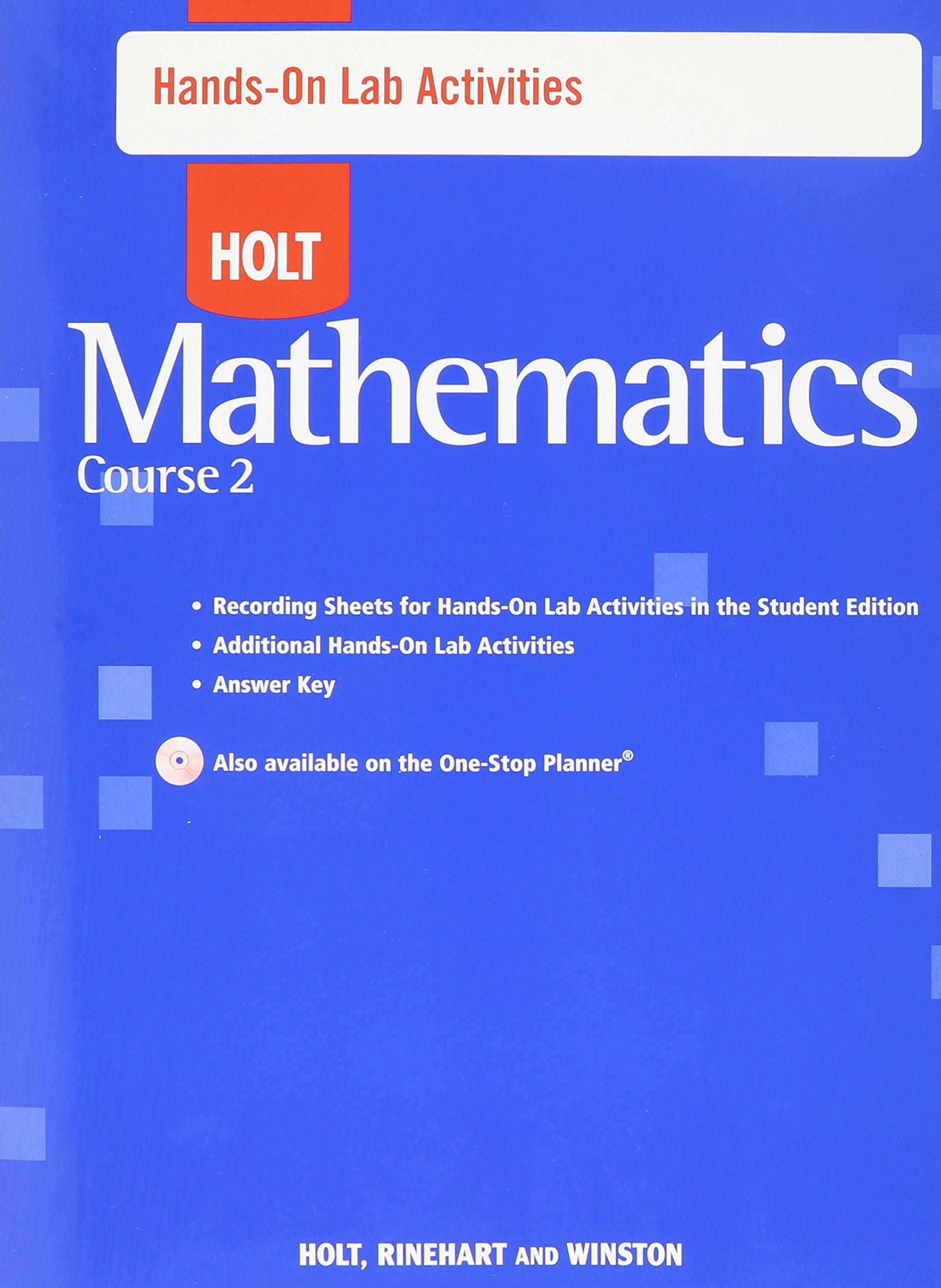 Holt Mathematics Course 2: Hands On Activities With Answers
