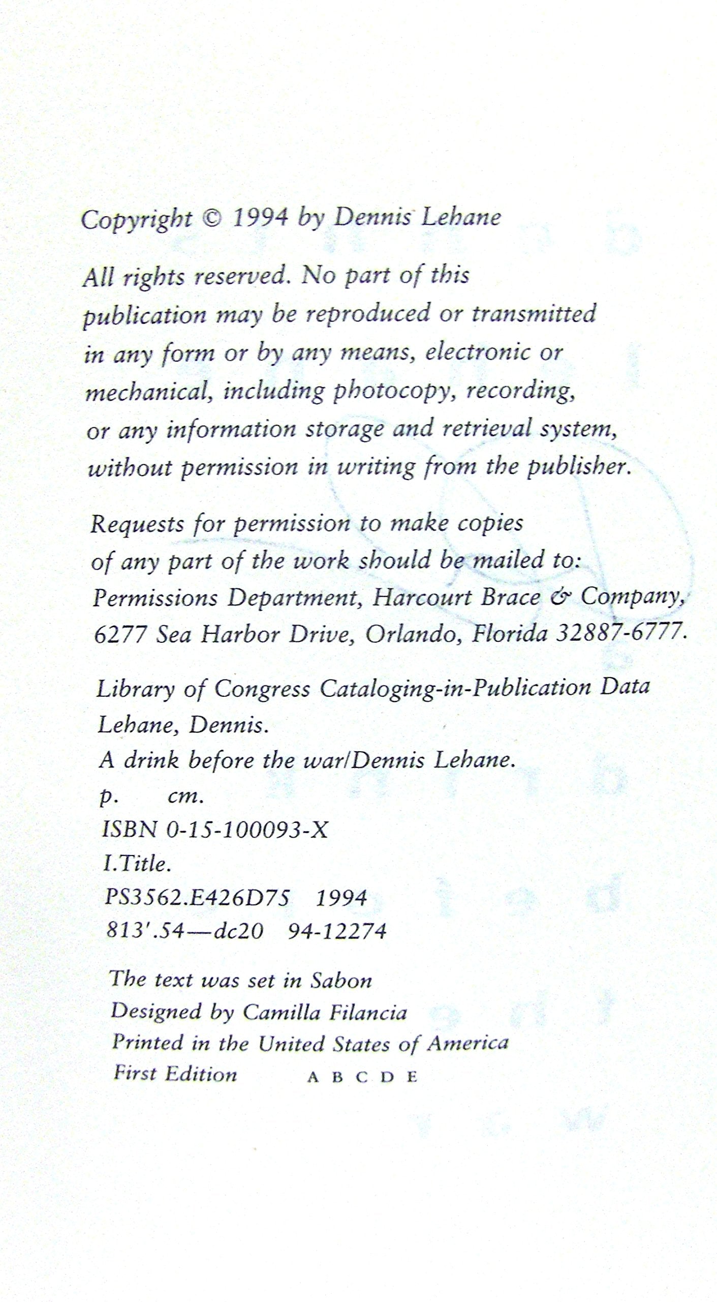 A Drink Before The War,New