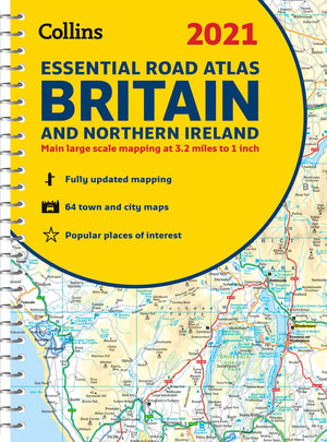 2021 Collins Essential Road Atlas Britain and Northern Ireland,Used