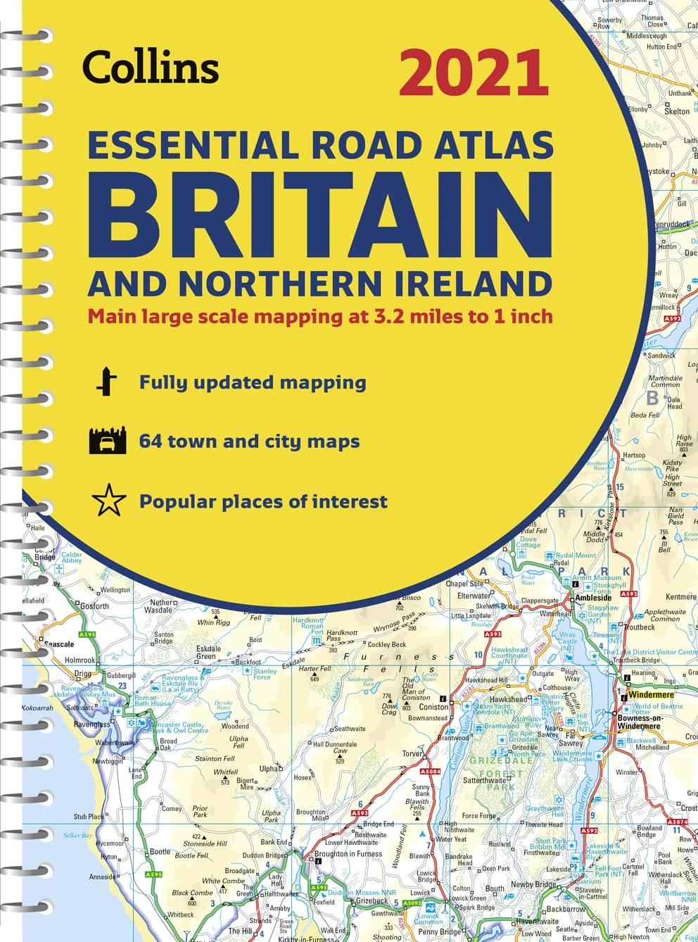 2021 Collins Essential Road Atlas Britain and Northern Ireland,Used