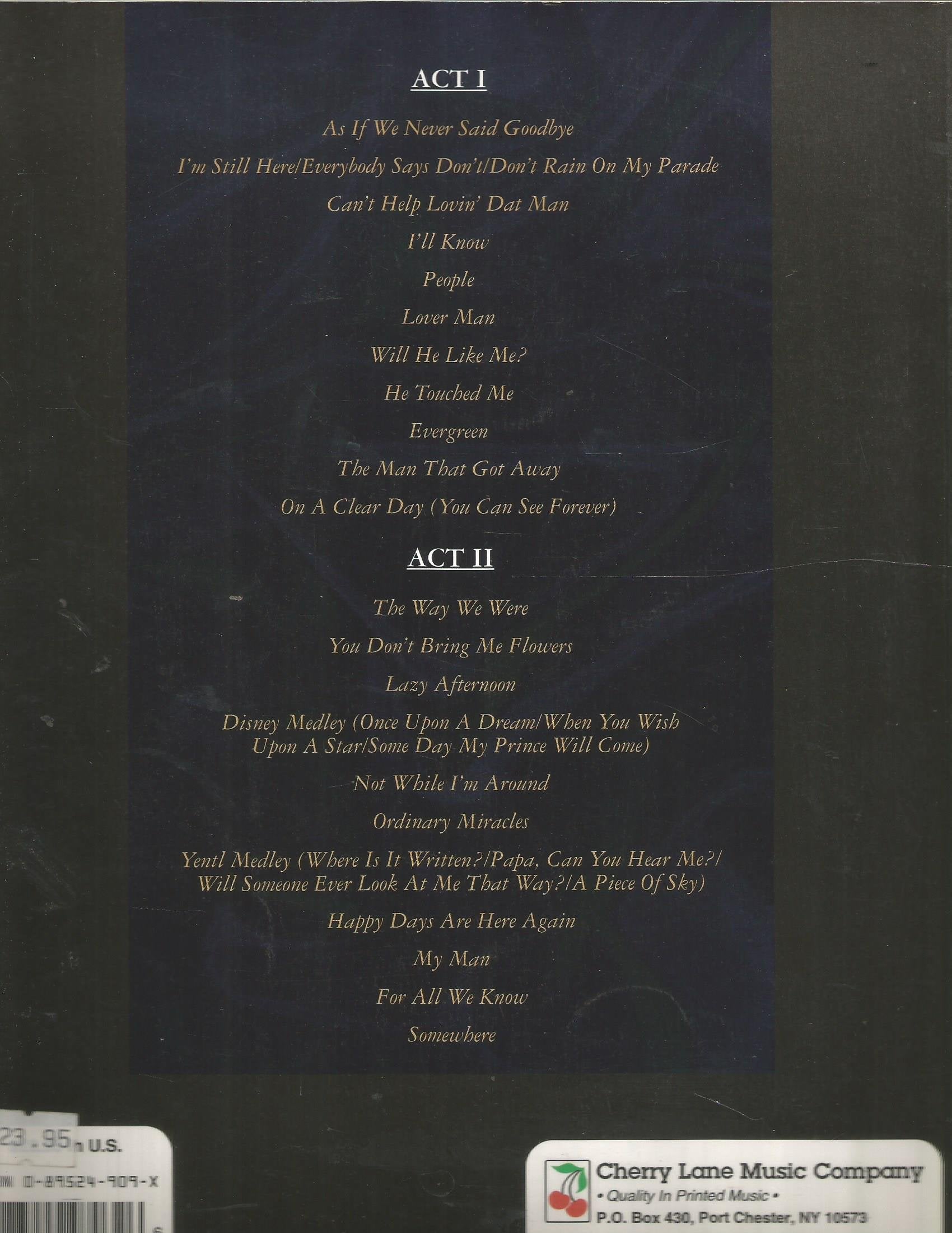 Barbra Streisand  The Concert (Piano, Vocal, Guitar),Used