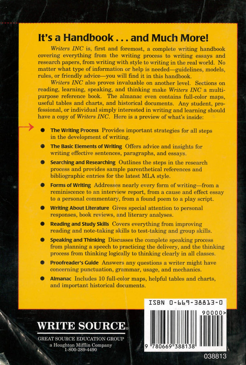 Writers INC: A Student Handbook for Writing & Learning,Used