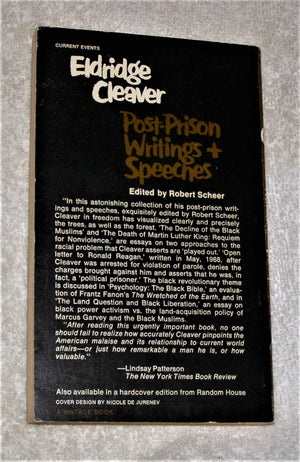 Eldridge Cleaver: PostPrison Writings and Speeches,Used