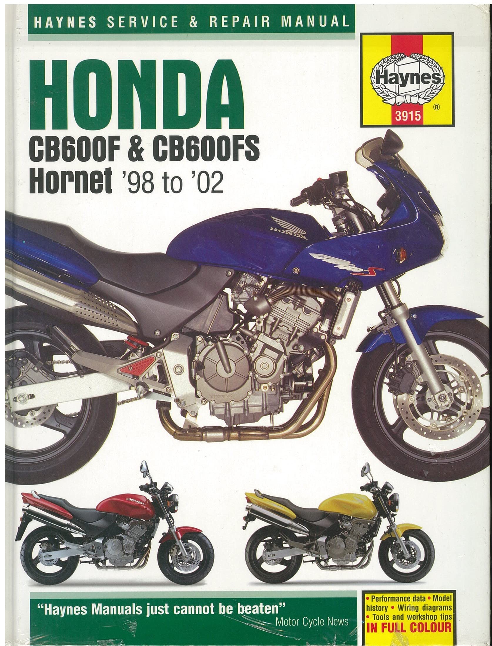 Honda Cb600 Hornet Service and Repair Manual : 1998 to 2002,Used