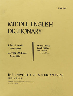 Middle English Dictionary (Volume S.15)