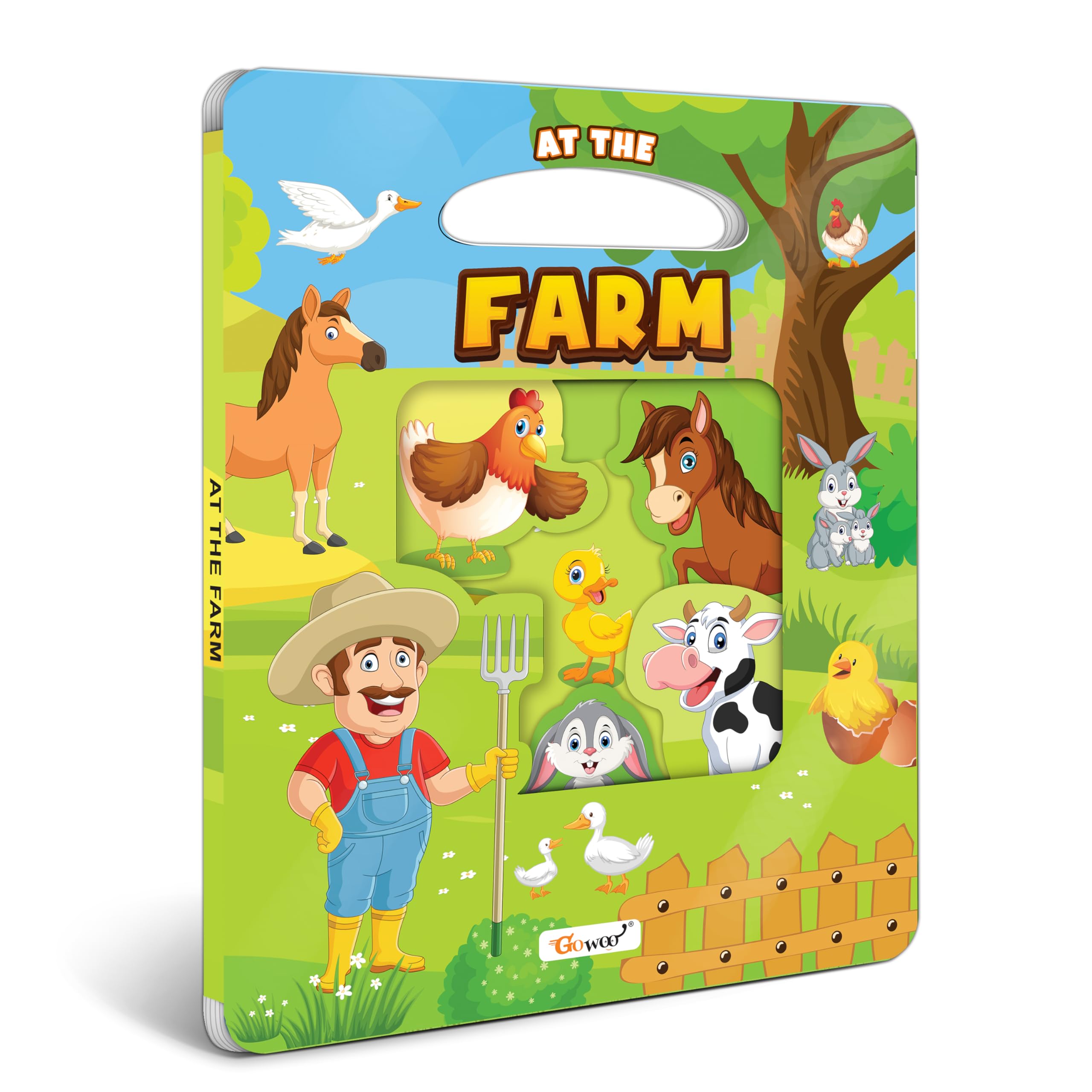 At The Farm Window Cut Board Book : Early Learning Picture Board Book, Toddler Learning Books, Educational Board Book For Kids