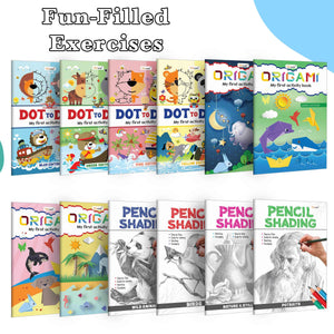 Essential First Activity Workbook For Kids : Activity Books For Preschoolers, Kids Activity Book, Portrait Drawing Book For Early Kids, Children Art And Craft Activity Book | Pack Of 12 Activity Books