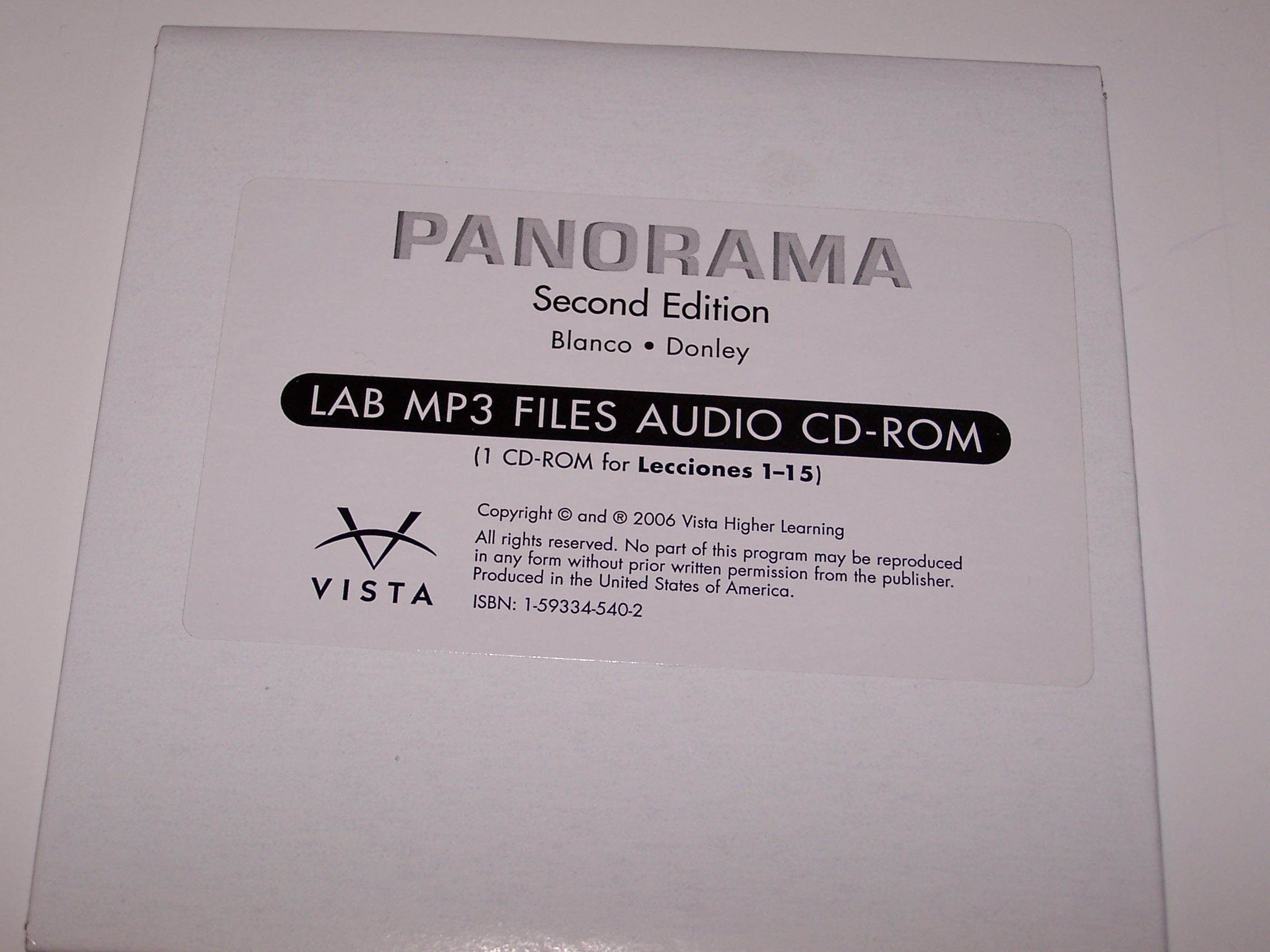 Panorama 2/E Lab Mp3 Files Audio Cdrom,Used