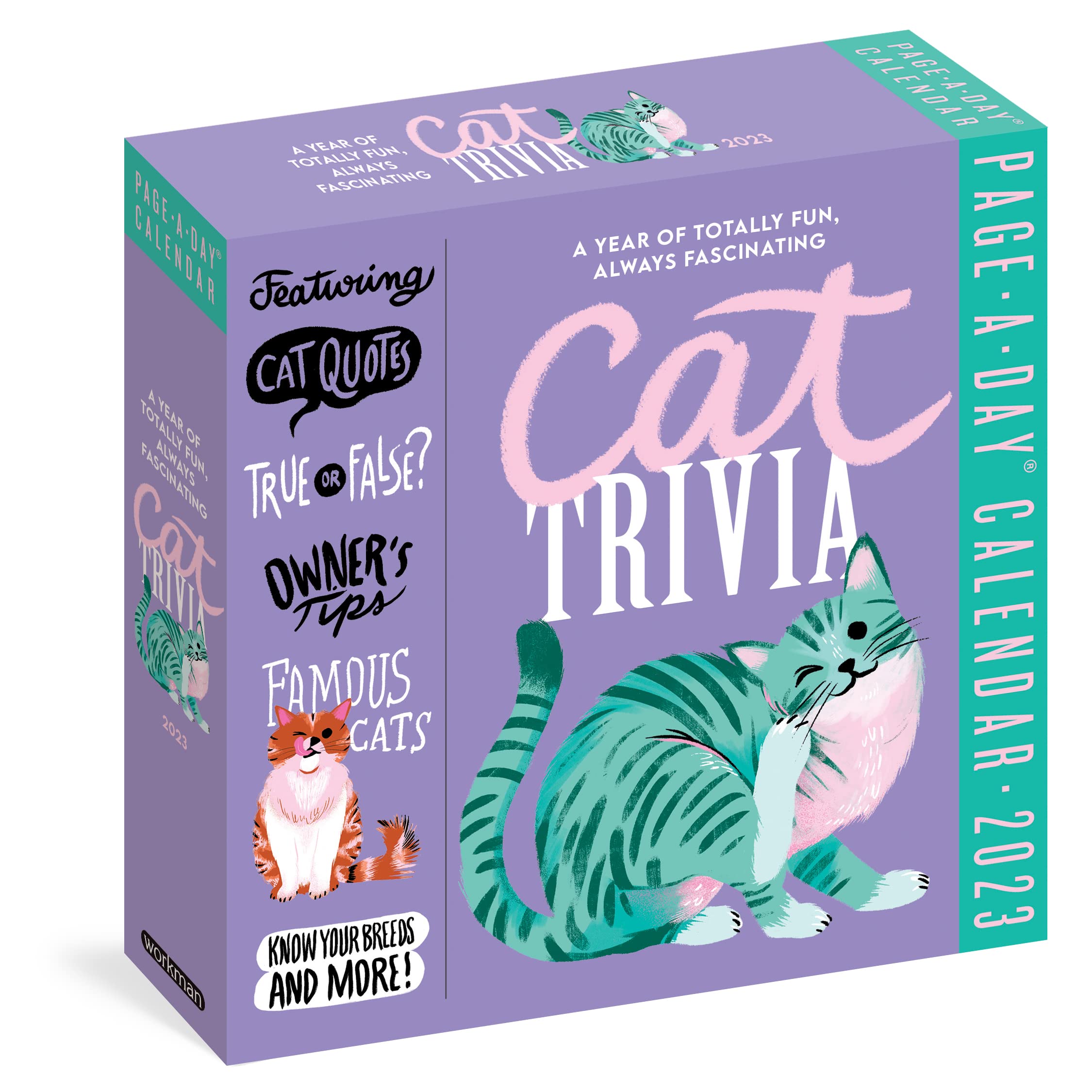 Cat Trivia Pageaday Calendar 2023: Cat Quotes, Pawsome Jokes, True Or False, Owner'S Tips, Famous Cats, Know Your Breeds, And