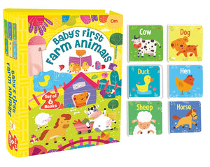 Board Books: BabyS First Farm Animals (Set Of 6 Board Books In Premium Quality Board Box)