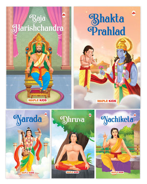 Story Books For Kids (Set Of 5 Books) (Illustrated) - Mythology Books For Children - Nachiketa, Dhruva, Narada, Raja Harishchandra, Bhakta Prahlad - English Short Stories - Read Aloud To Infants, Toddlers