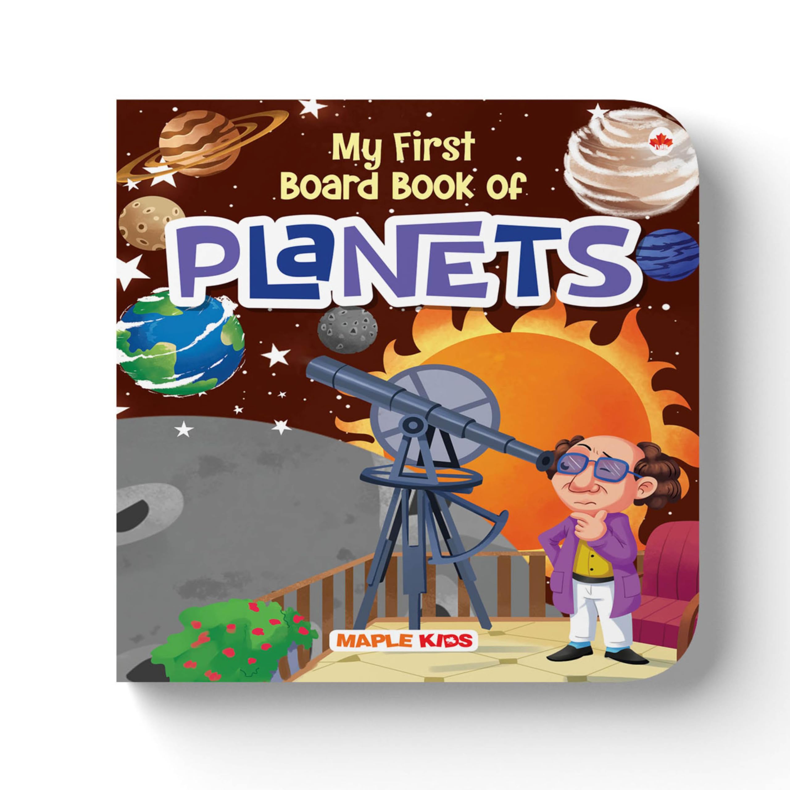 Solar System Board Book For Kids - Planets - Illustrated Board Book For Children - Solar System For Toddlers & Preschoolers - Board Book For Kids About Planets - Age 2+