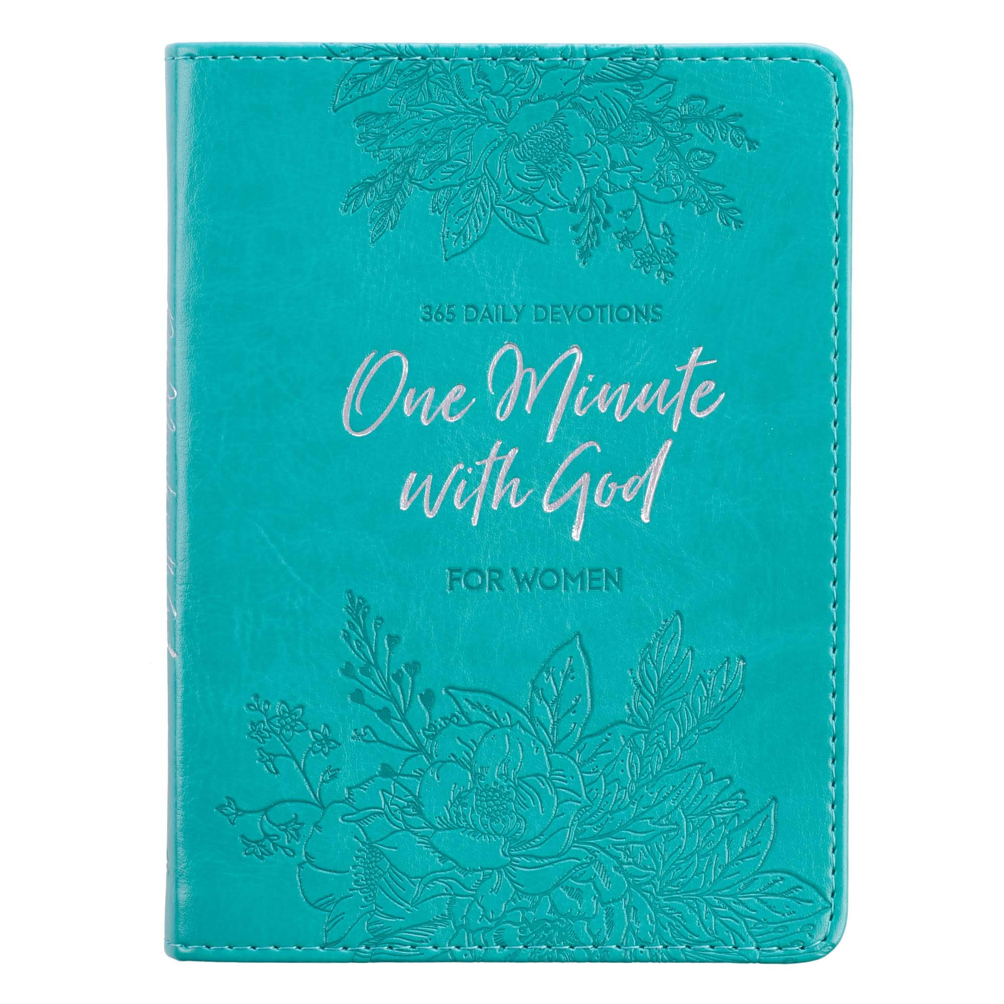 OneMinute With God For Women 365 Daily Devotions for Refreshment and Encouragement Teal Faux Leather Flexcover Gift Book Devoti,Used