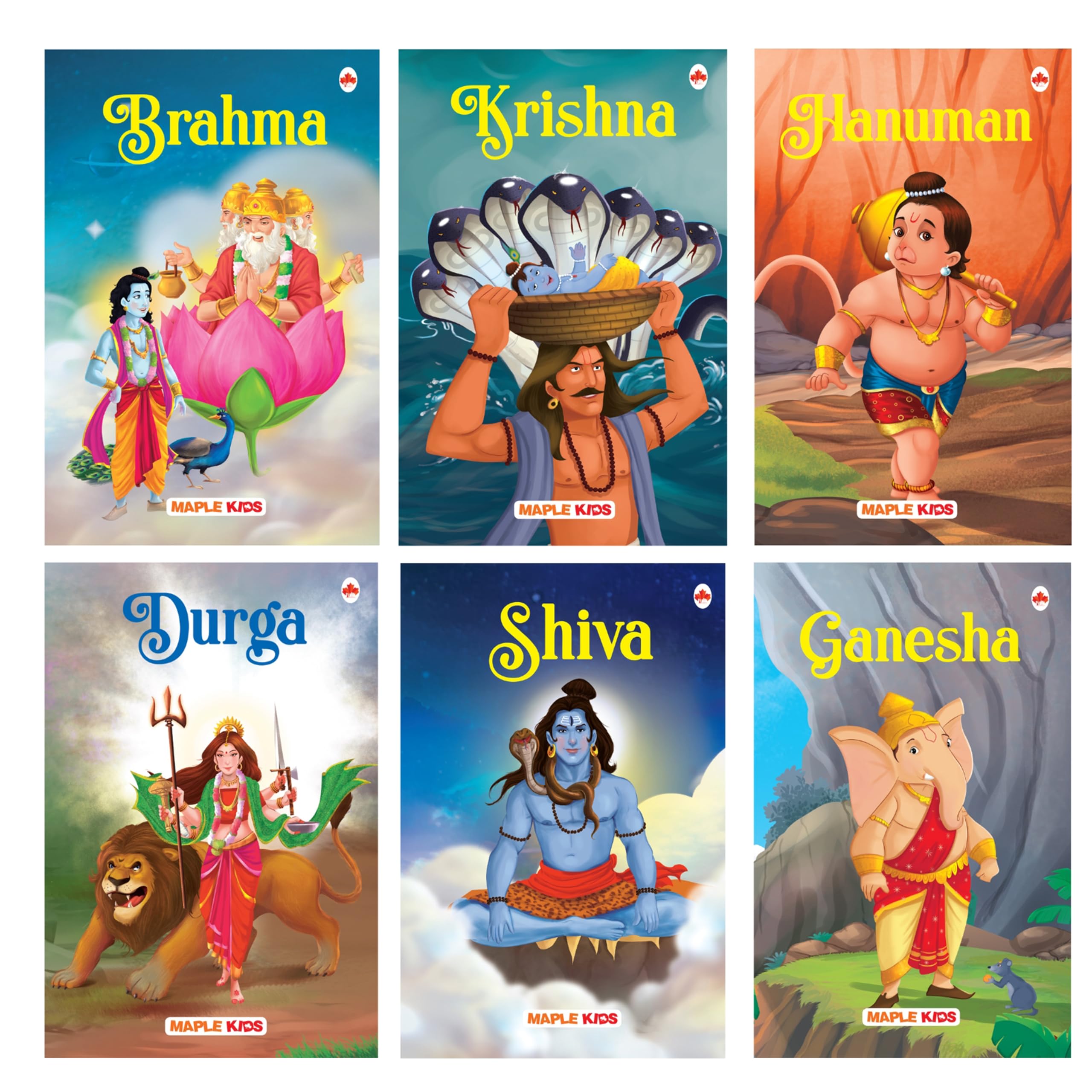 My First Mythology Tales (Illustrated) (Set Of 6 Books) - Story Books For Kids - Ganesha, Krishna, Hanuman, Brahma, Maa Durga, Shiva - English Short Stories With Colourful Pictures - Read Aloud To Infants, Toddlers