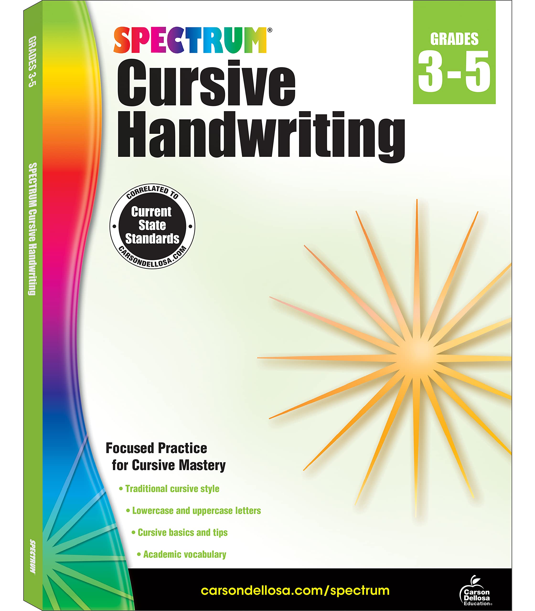 Spectrum Cursive Handwriting Workbook For Kids Ages 8 To 12, Letters And Crosscurricular Words Cursive Handwriting Workbook For,New