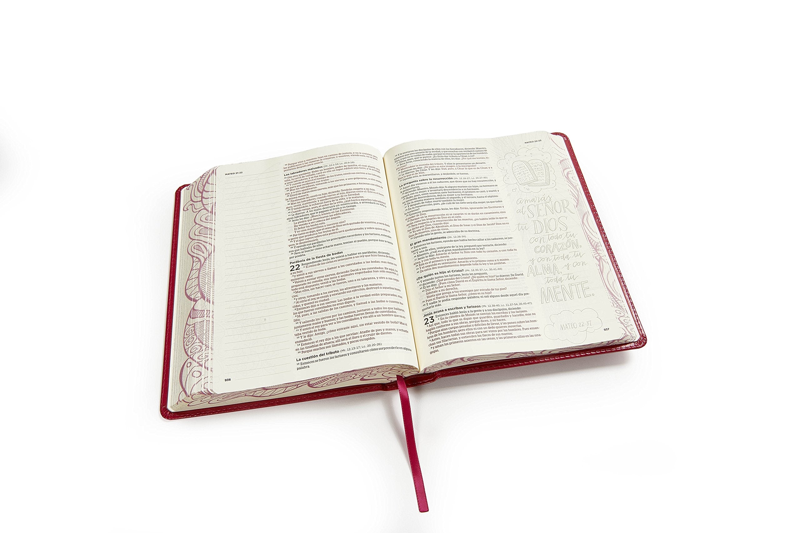 Biblia Reina Valera 1960 de Apuntes, Edicin ilustrada. Smil piel, rosado / Illustrators NoteTaking Bible RVR 1960. LeatherTo,Used