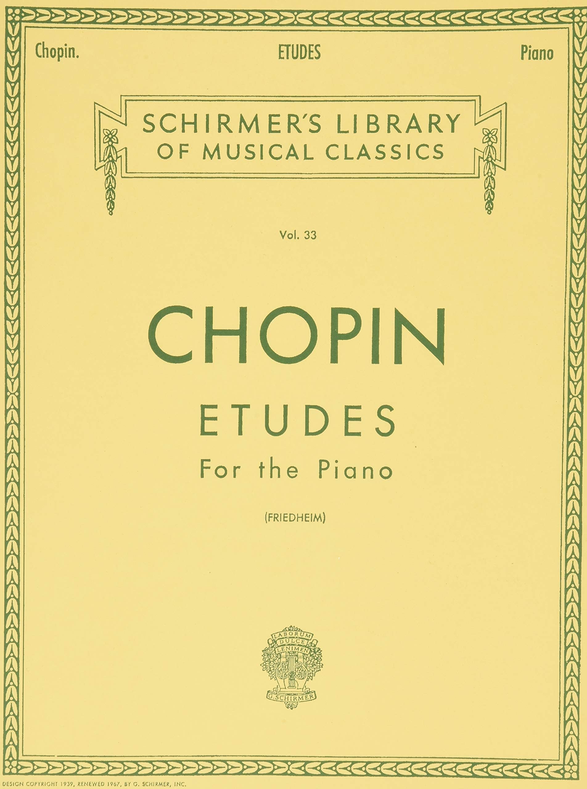 Etudes for the Piano (Schirmer's Library of Musical Classics, vol.33),New