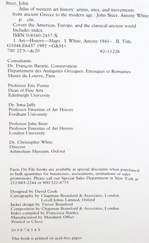 Atlas of Western Art History: Artists, Sites and Movements from Ancient Greece to the Modern Age,Used