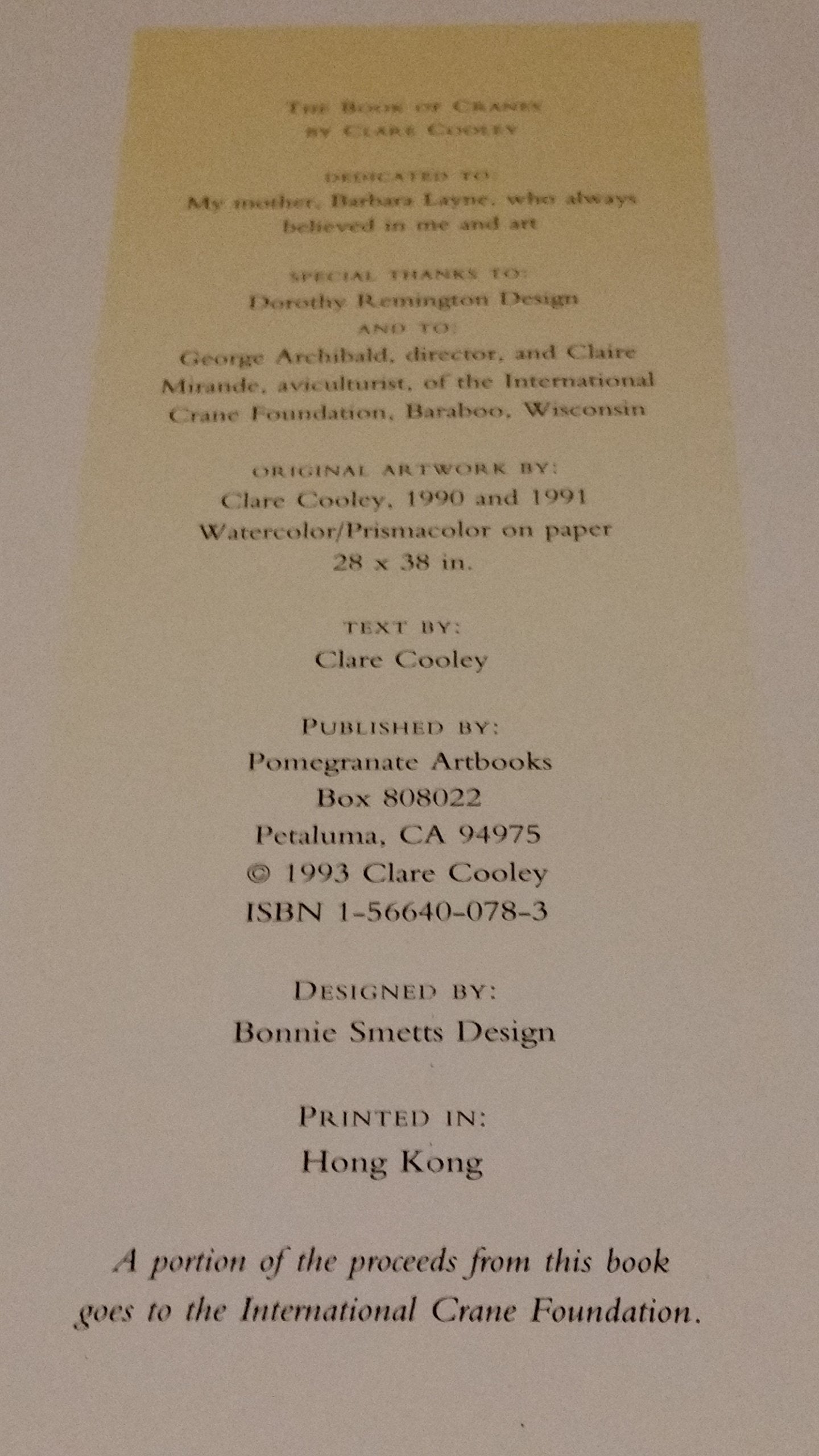 The Book of Cranes (in slipcase),Used