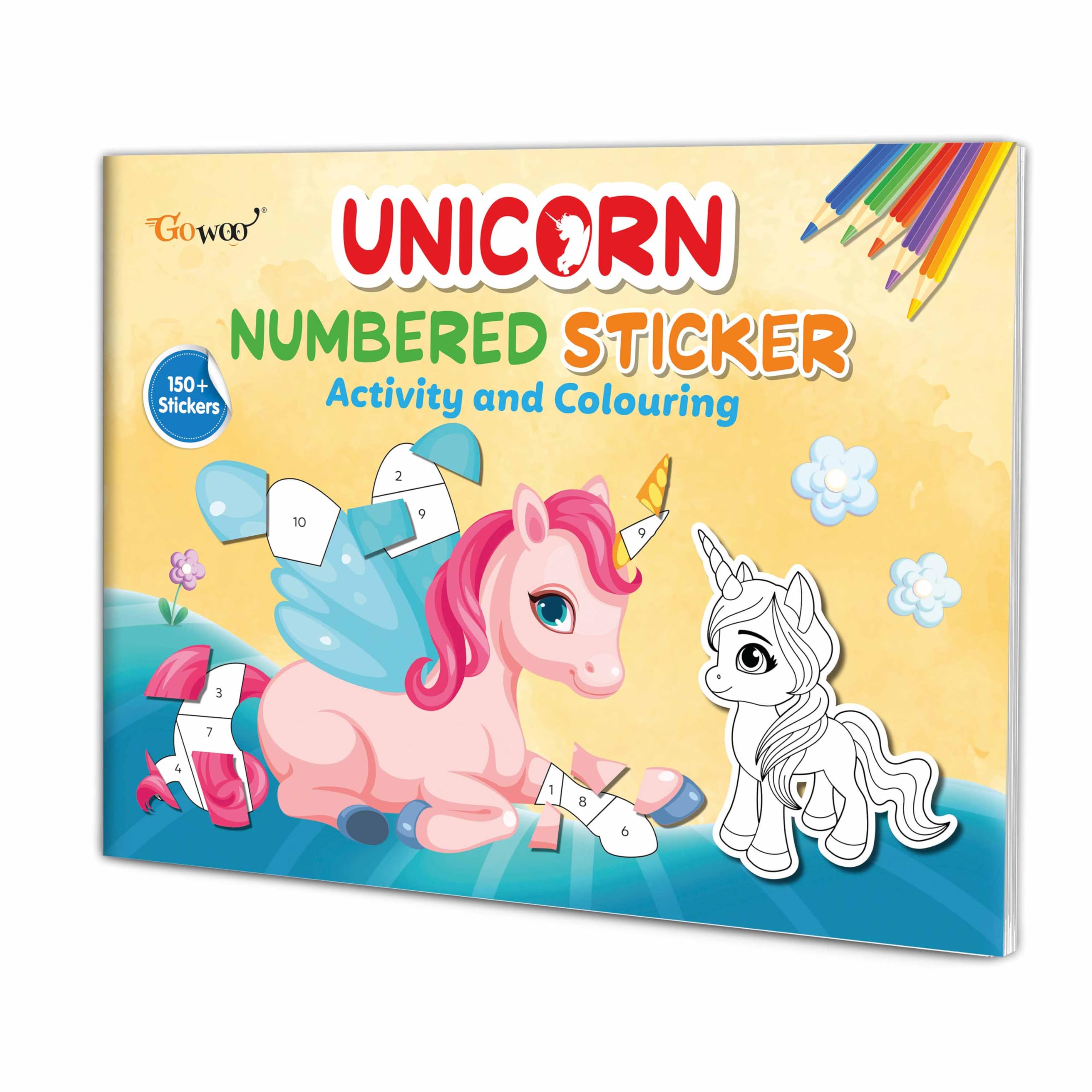 Unicorn Numbered Sticker Activity And Colouring Book For Age 3+ Kids : Educational Coloring Book, Coloring Adventure For Kids, Numbered Activity Book, Sticker Activity For Kids With Over 150+ Stickers