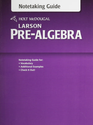 Prealgebra Student's Notetaking Guide (Holt Mcdougal Larson Prealgebra),Used