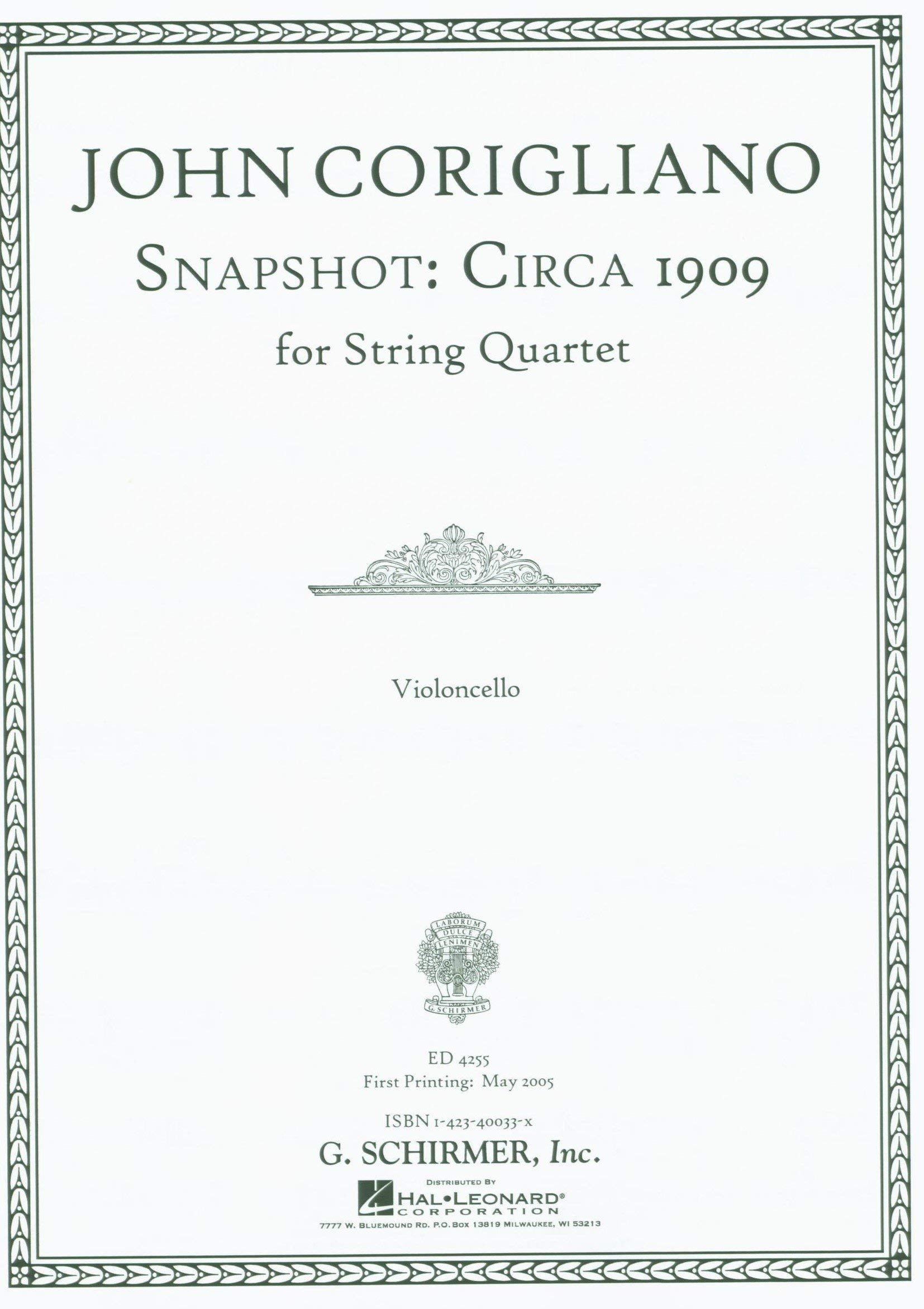 Snapshot: Circa 1909: String Quartet Score and Parts,Used