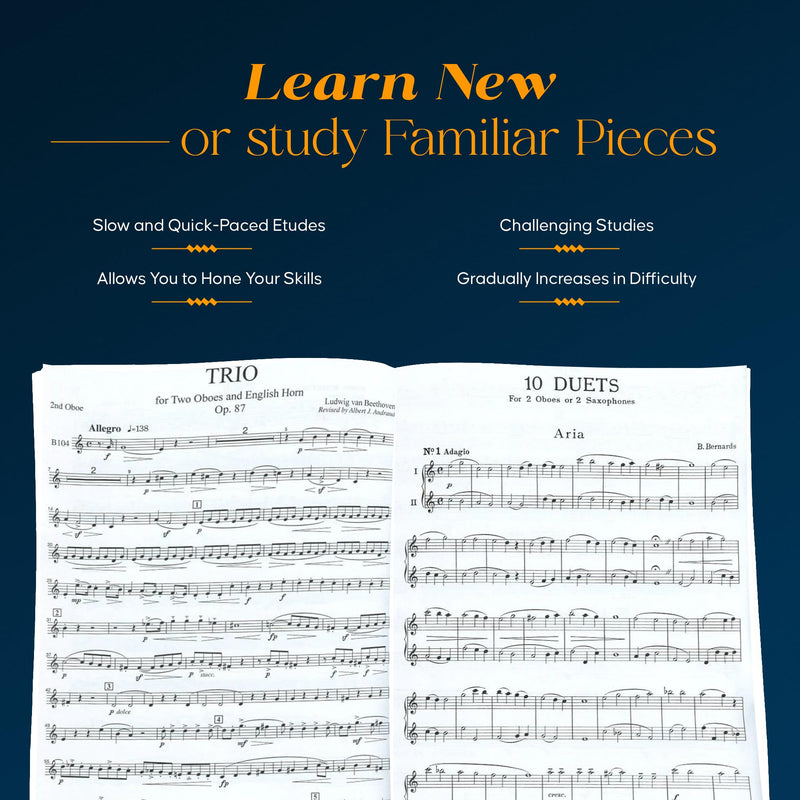 48 Famous Studies, (1st and 3rd Part): Oboe  Melodious Etudes with Oboe and Saxophone Sheet Music  Oboe and Saxophone Duet Boo,New